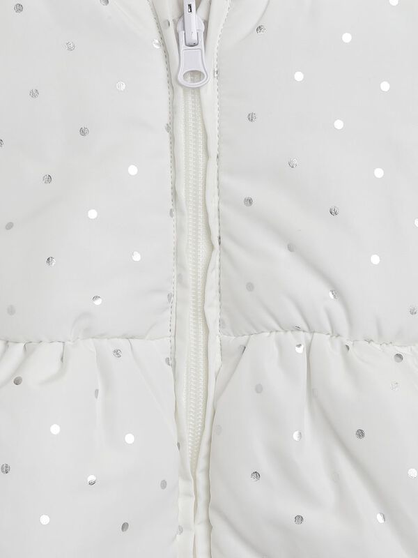 White Padded Jacket -Reversible image number 5